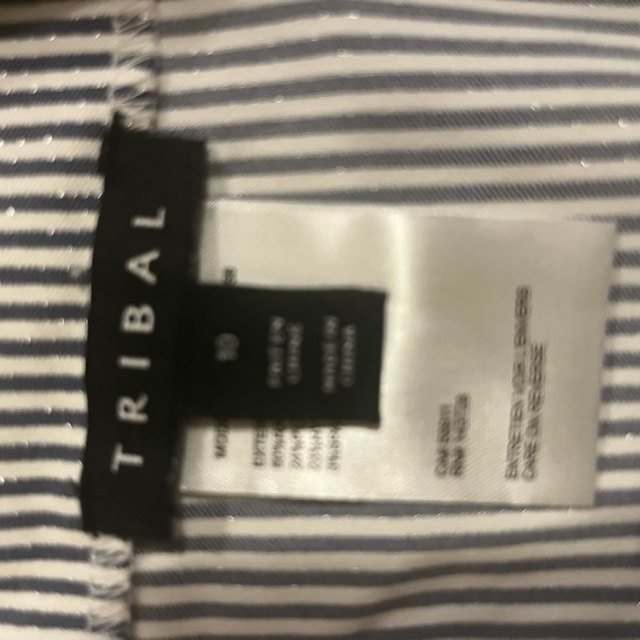 Tribal Tyla Glittery Pin Striped Stretch Mini skirt size 10 NWOT - Picture 7 of 9